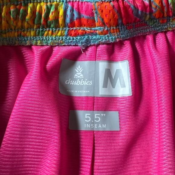 Chubbies Neon Pineapple Mesh Shorts 5.5" Inseam Athletic Mens Medium Activewear - Picture 2 of 7